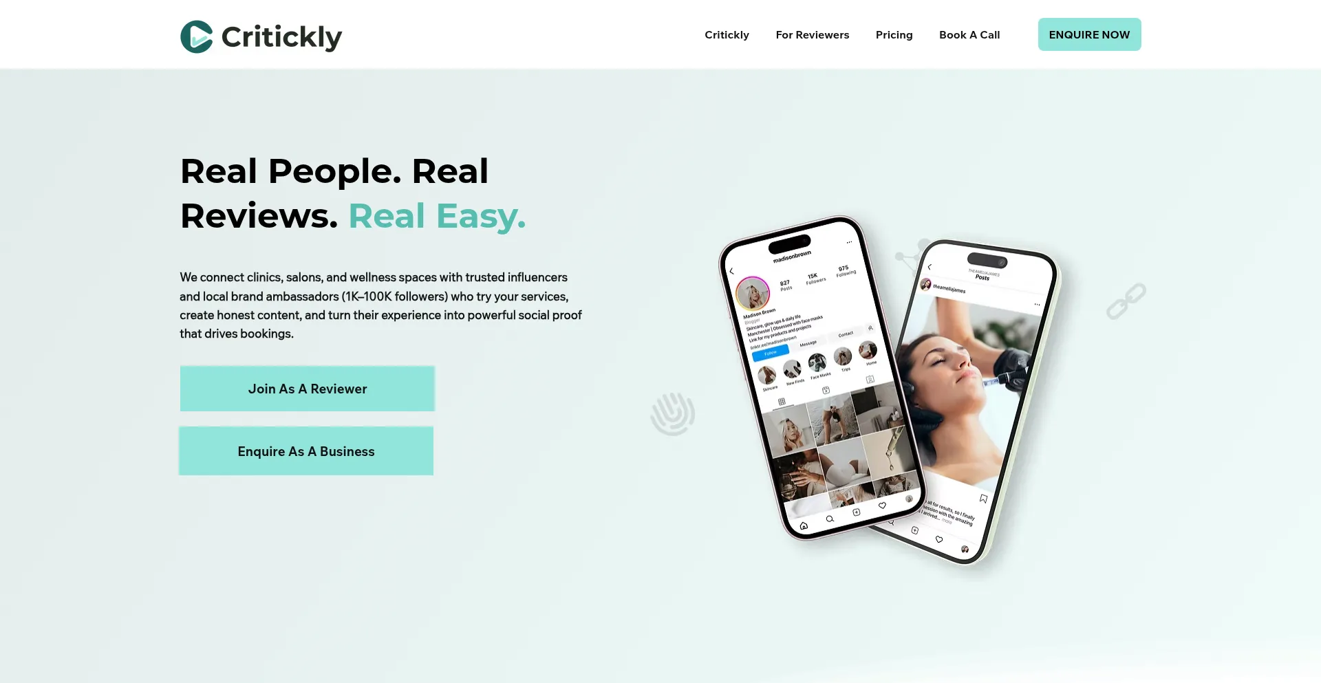 Website screenshot of Critickly.com