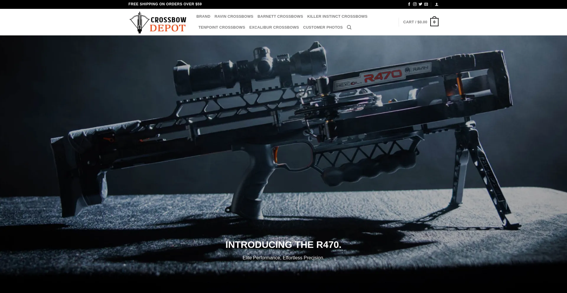 Website screenshot of Crossbowdepot.com