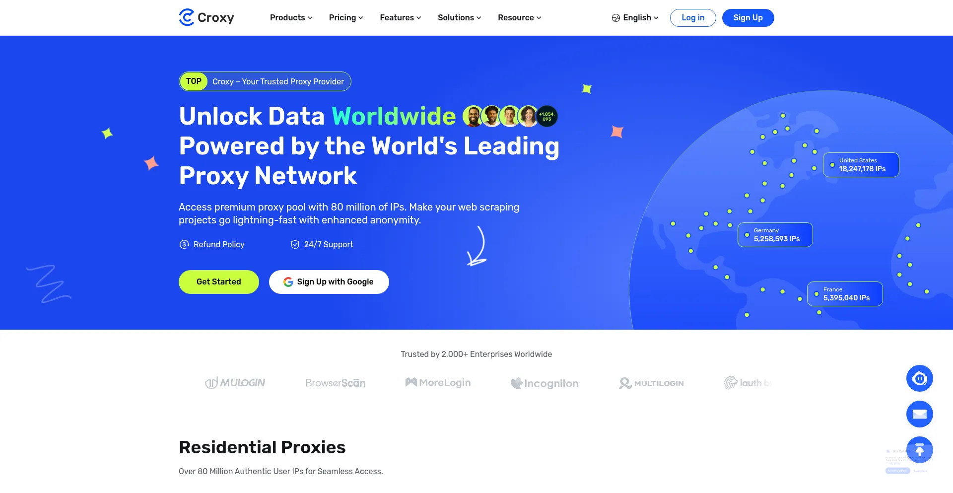 Website screenshot of Croxy.com