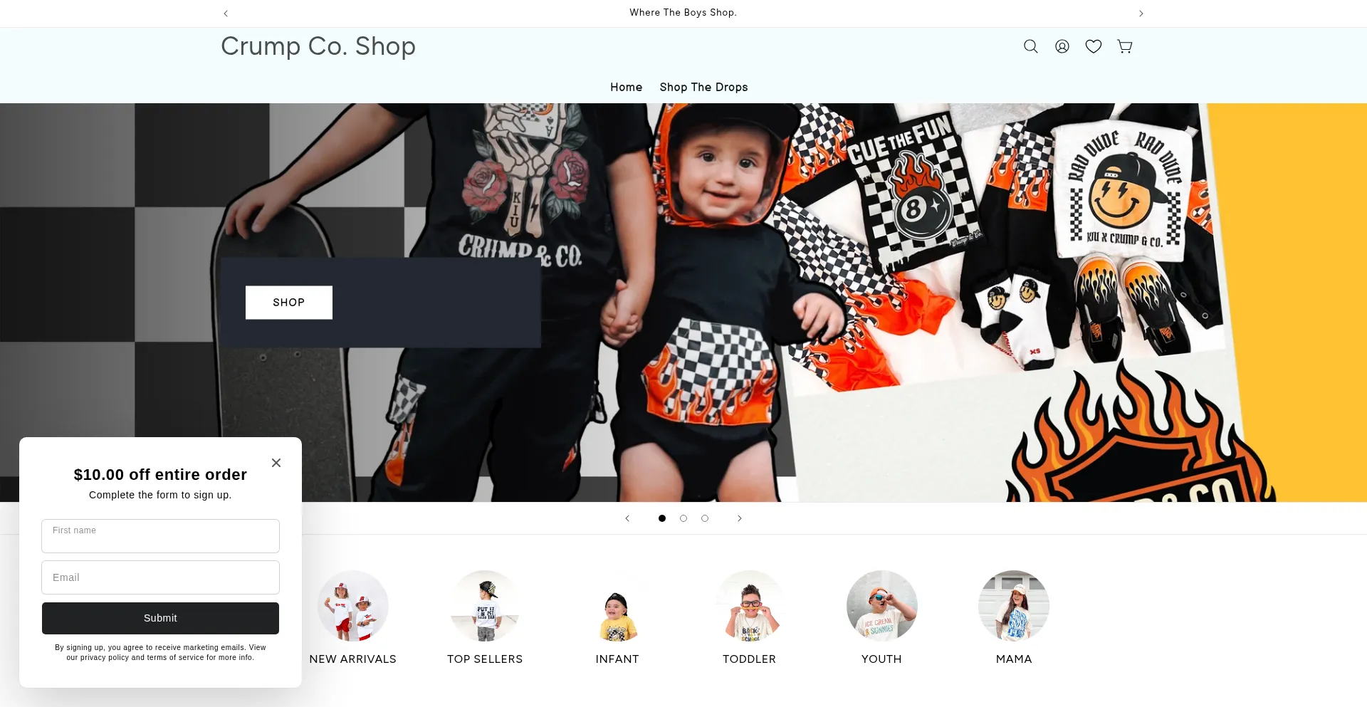 Website screenshot of Crumpco.shop