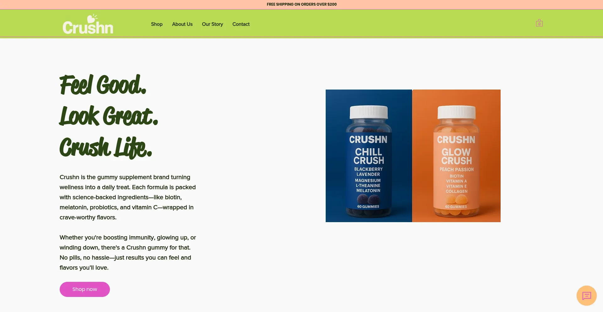 Website screenshot of Crushn.shop