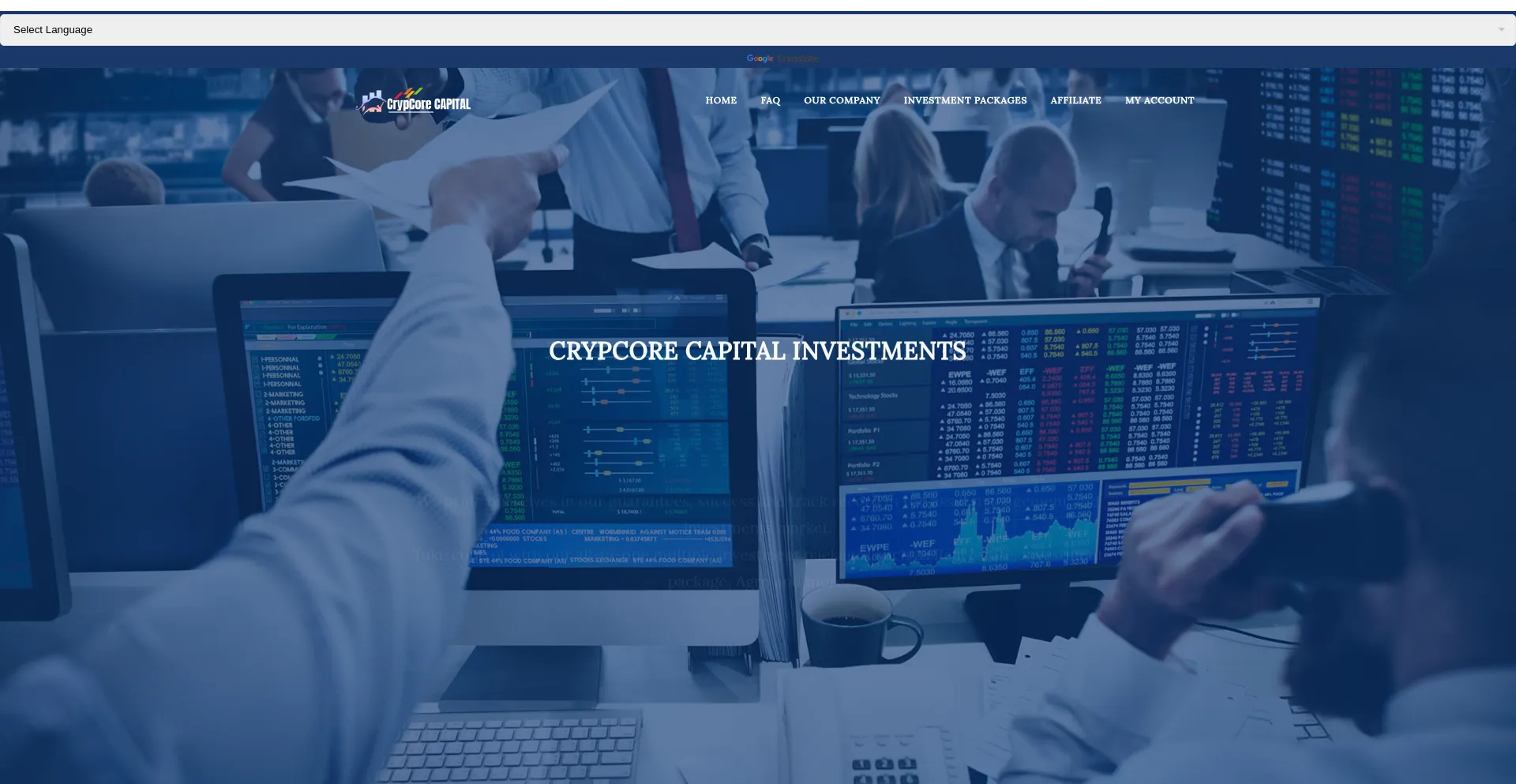 Website screenshot of Crypcorecapital.com