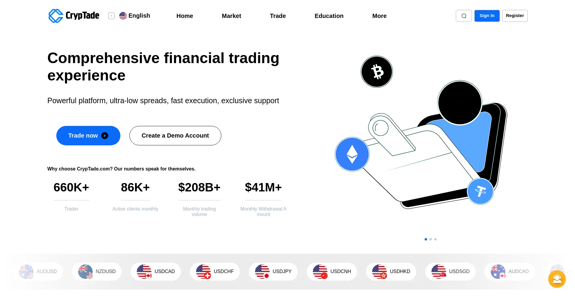 Website screenshot of Cryptade.org