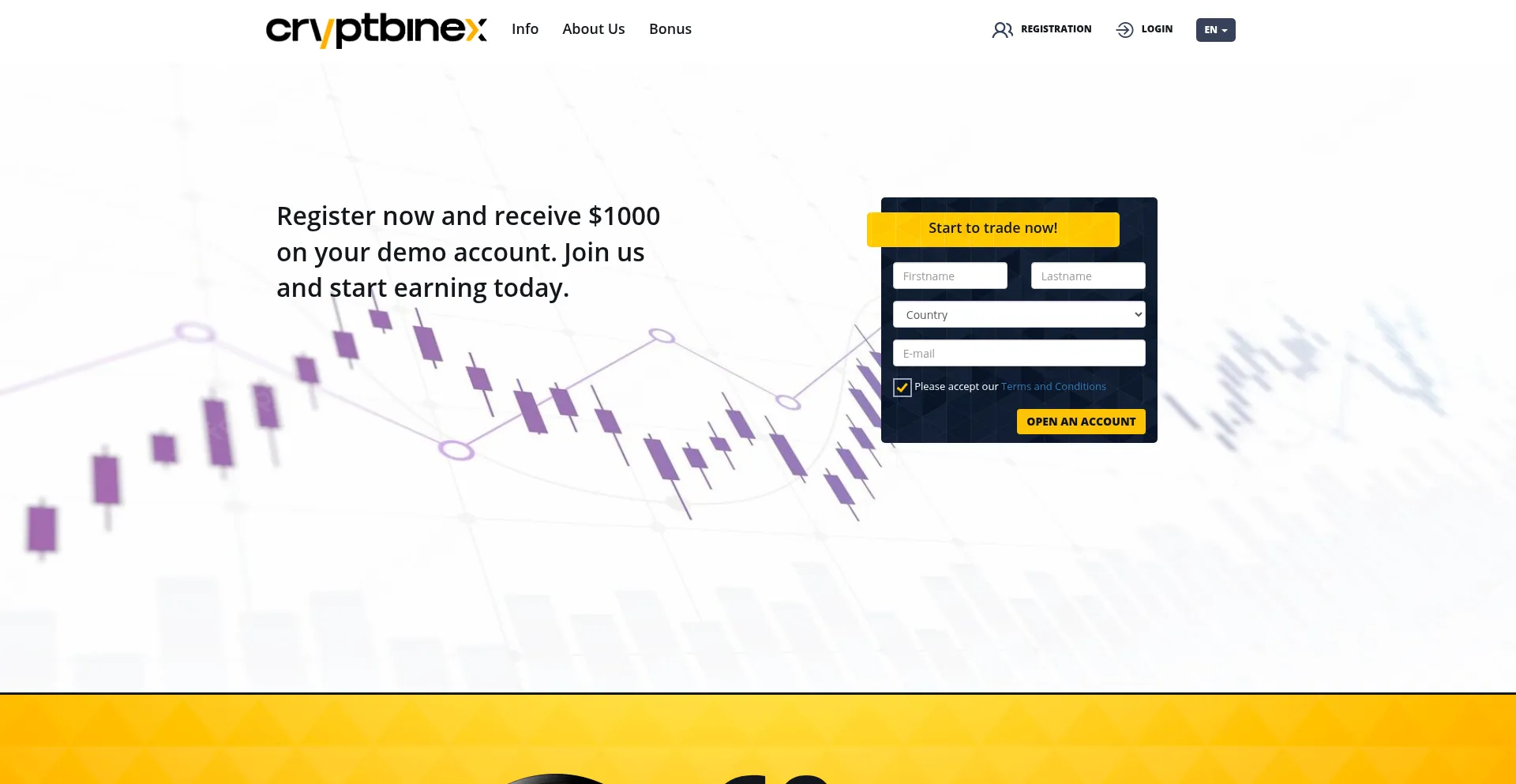 Website screenshot of Cryptbinex.com