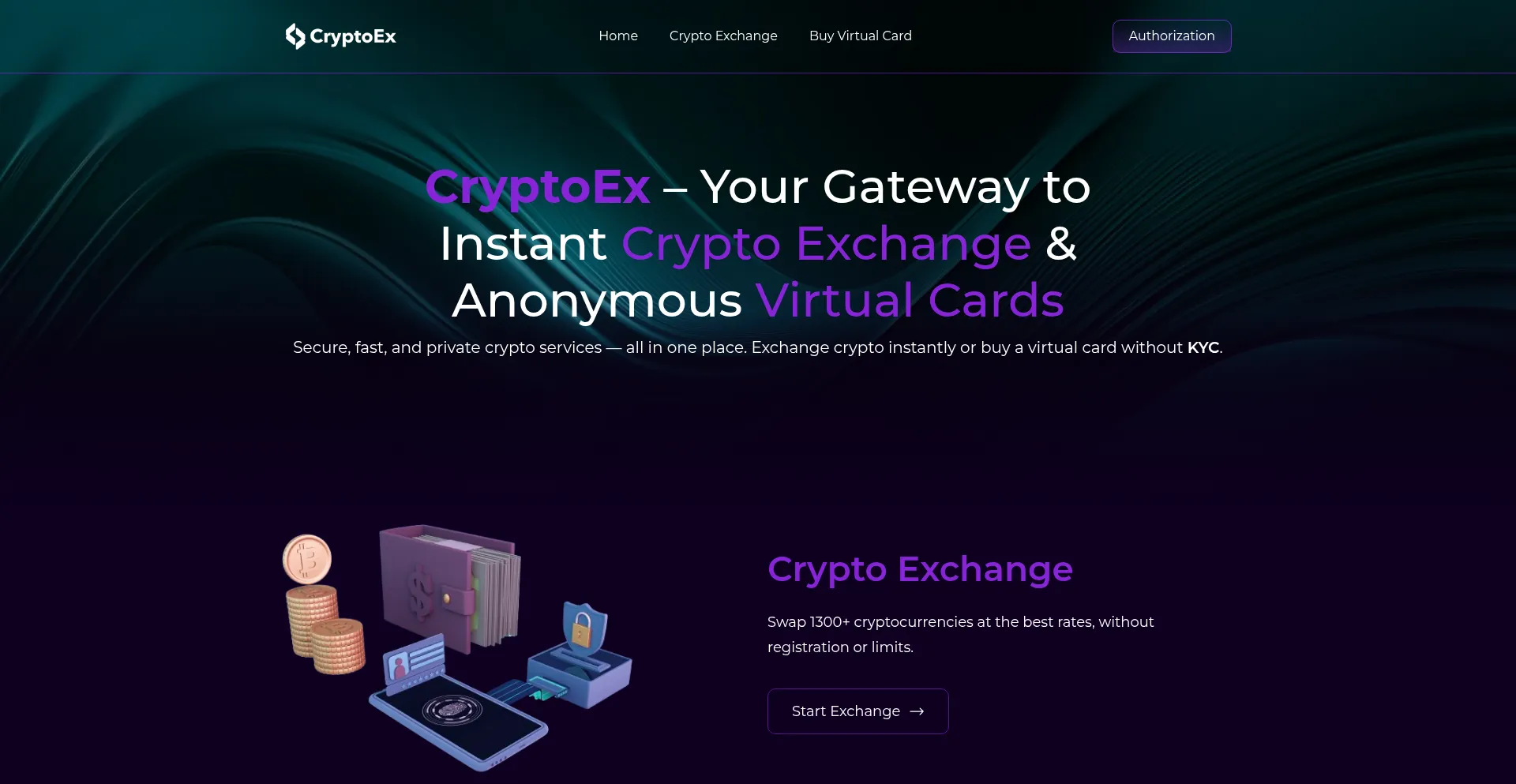 Website screenshot of Cryptoex.click