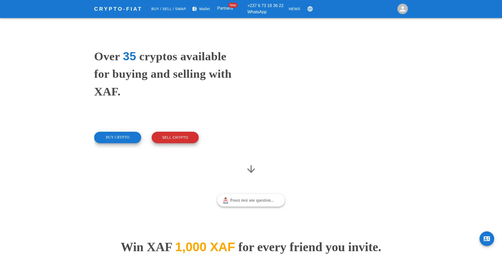 Website screenshot of Cryptofiat-ex.com