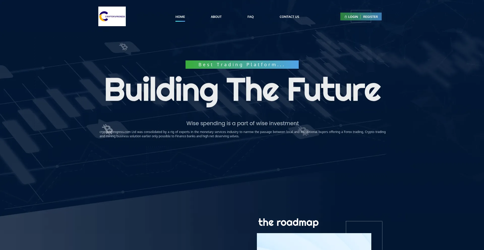 Website screenshot of Cryptofxprogress.com