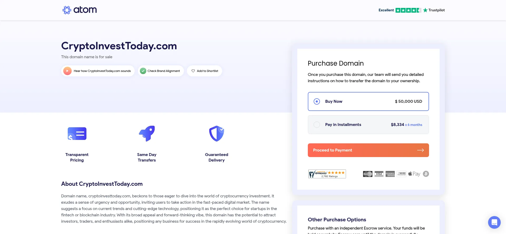 Website screenshot of Cryptoinvesttoday.com