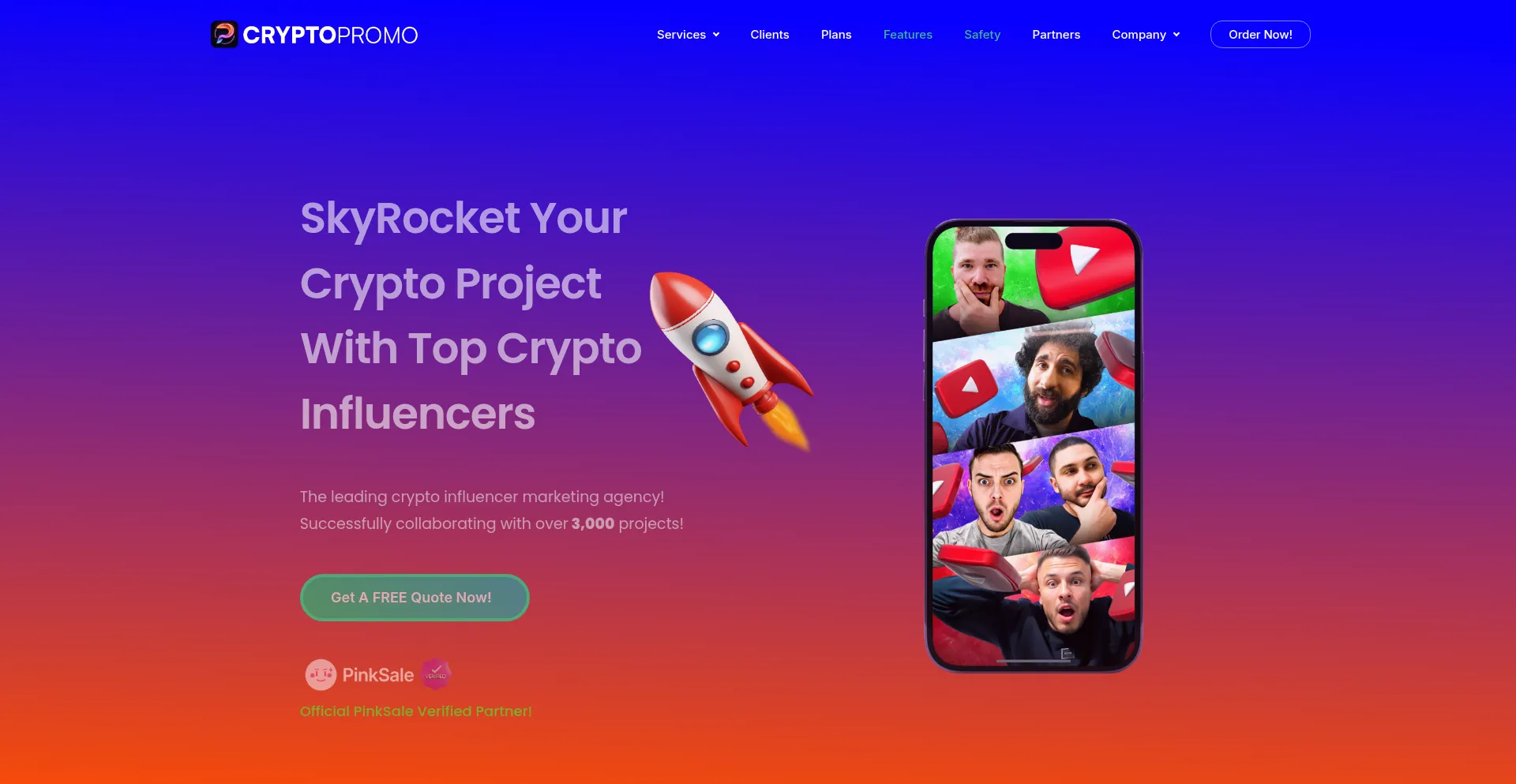 Website screenshot of Cryptopromo.io