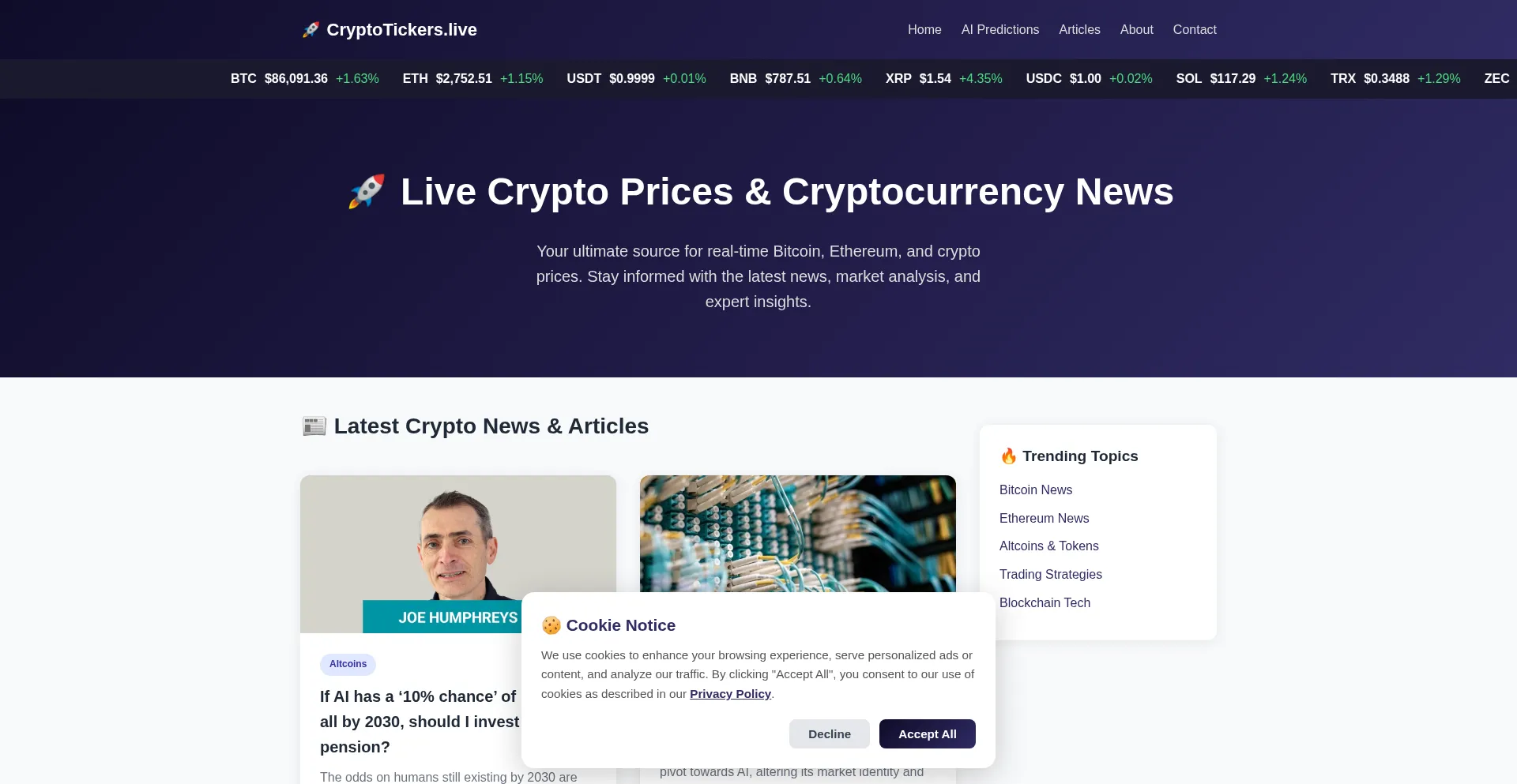 Cryptotickers.live