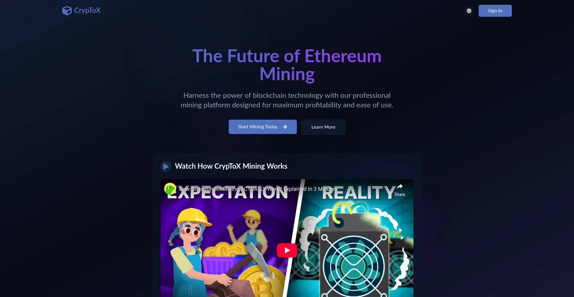 Website screenshot of Cryptoyouinvest.com