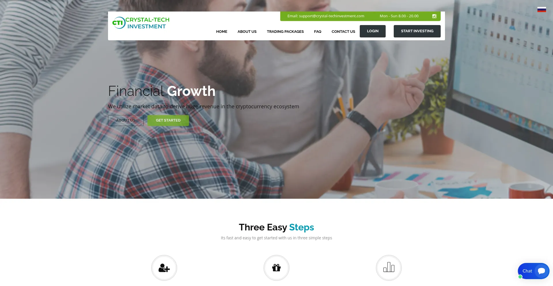 Website screenshot of Crystal-techinvestment.com