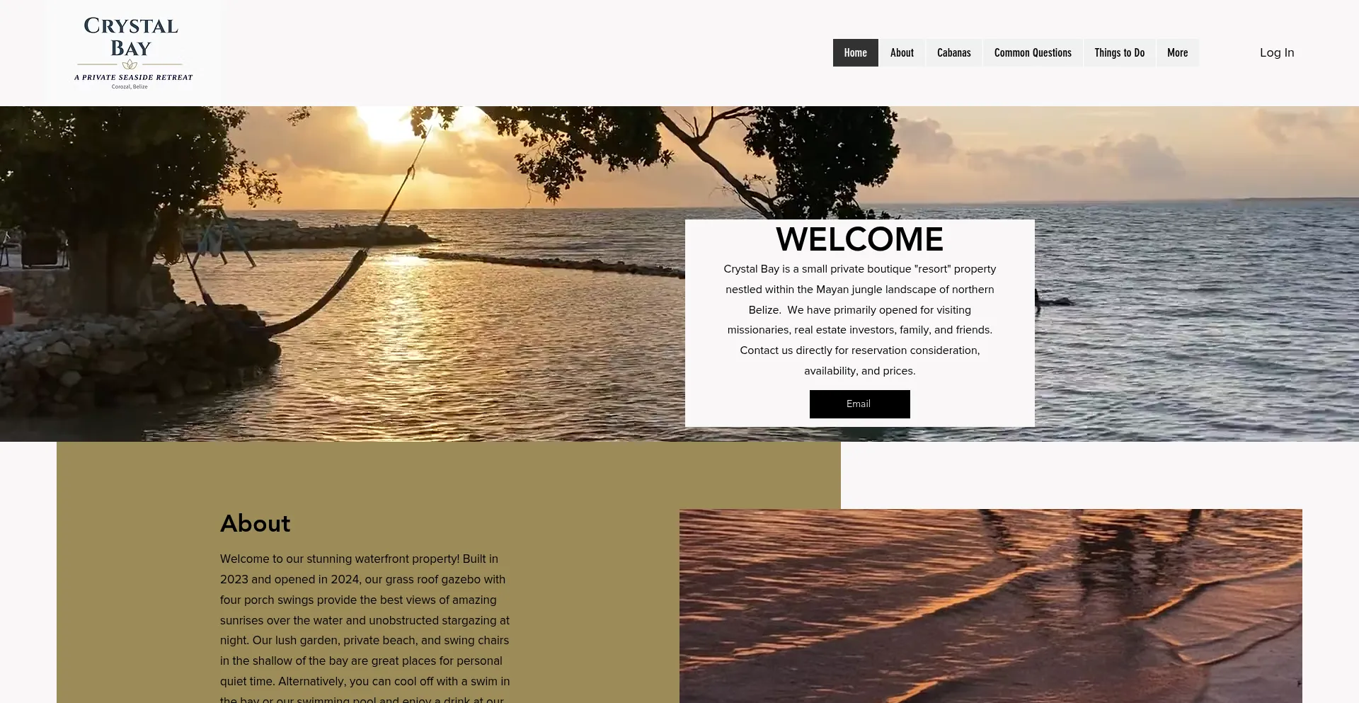 Website screenshot of Crystalbaybelize.com