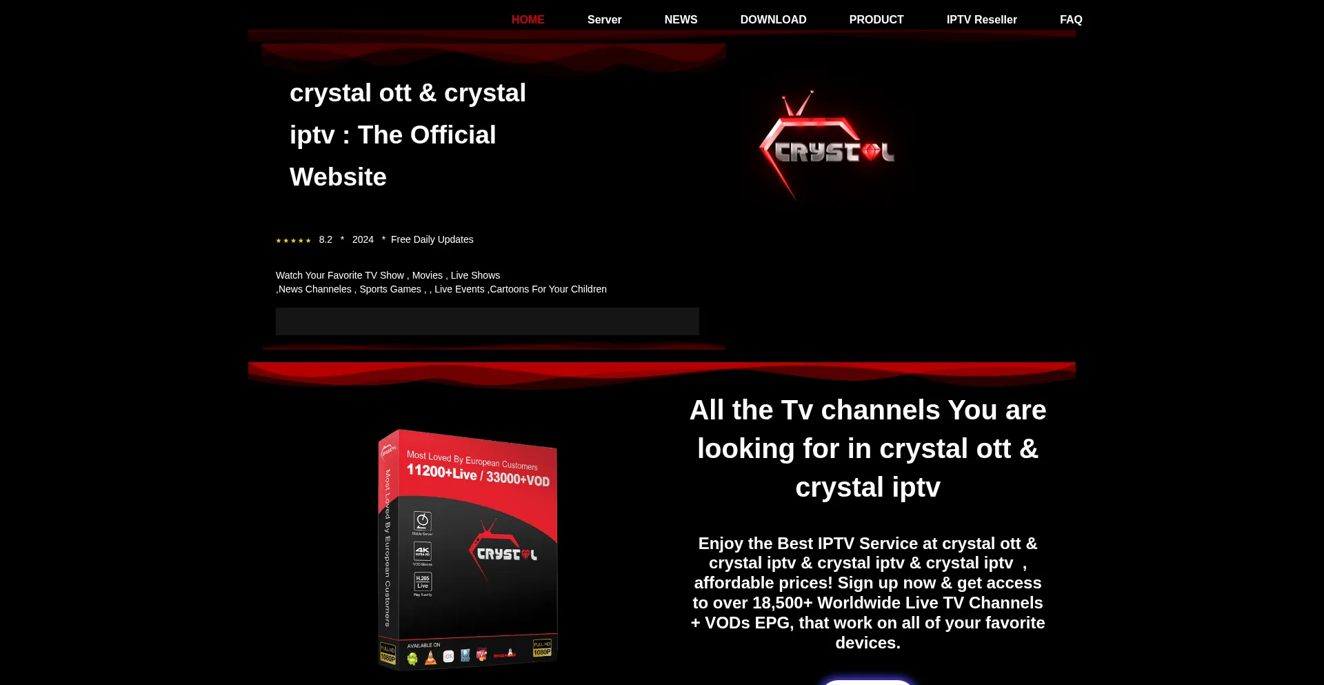Website screenshot of Crystalott.io