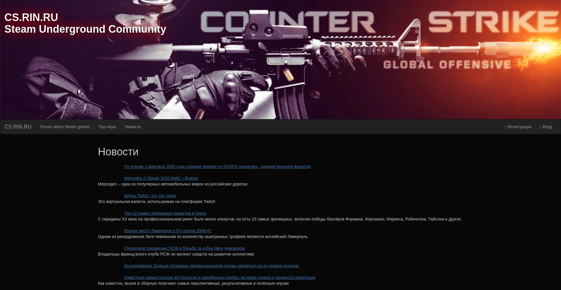 Website screenshot of Cs.rin.ru