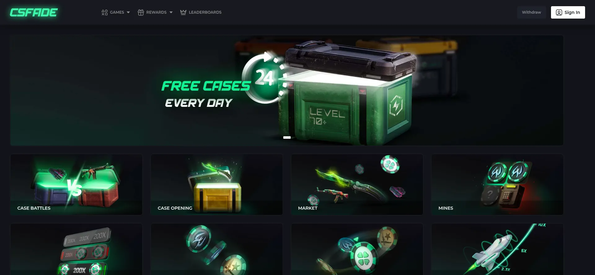 Website screenshot of Csfade.com