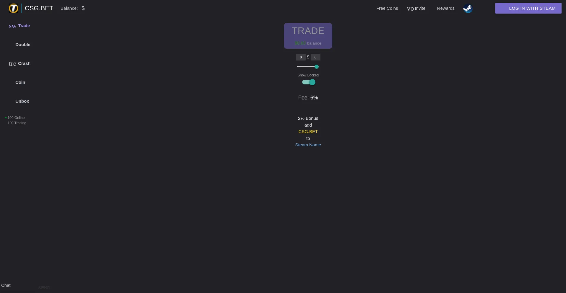 Website screenshot of Csg.bet