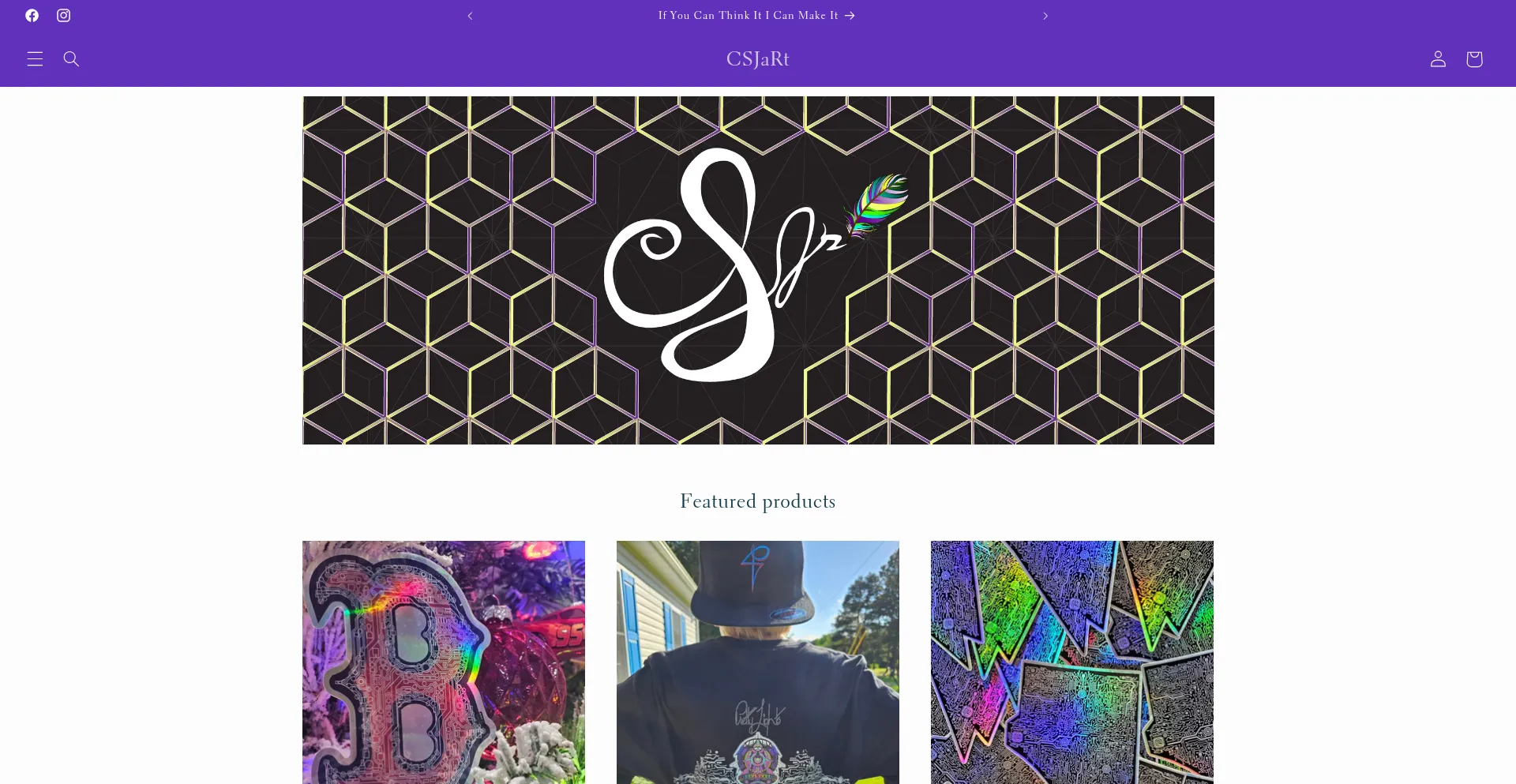 Website screenshot of Csjart.myshopify.com