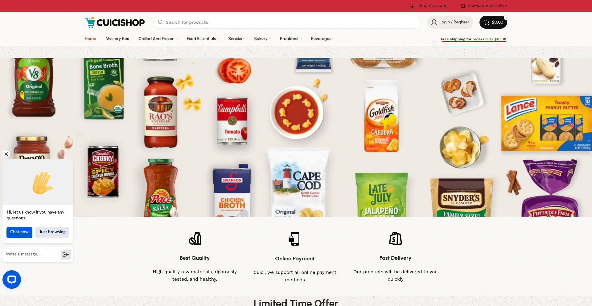 Website screenshot of Cuici.shop