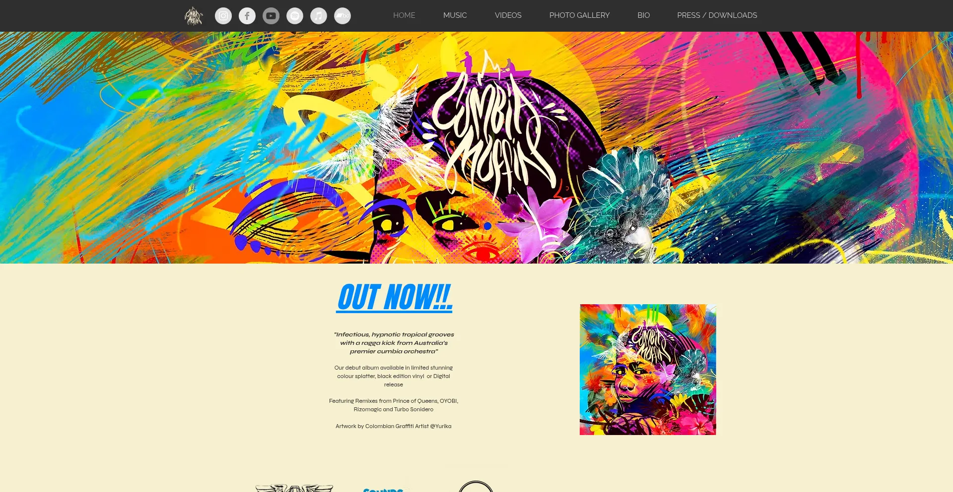 Website screenshot of Cumbiamuffin.com