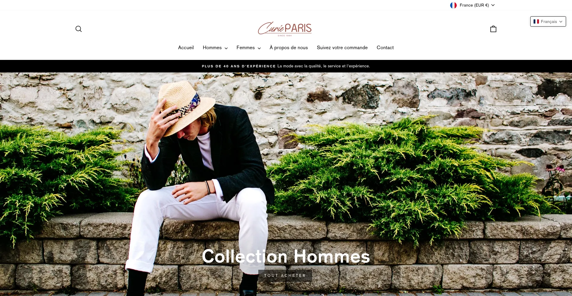 Website screenshot of Curie-paris.com