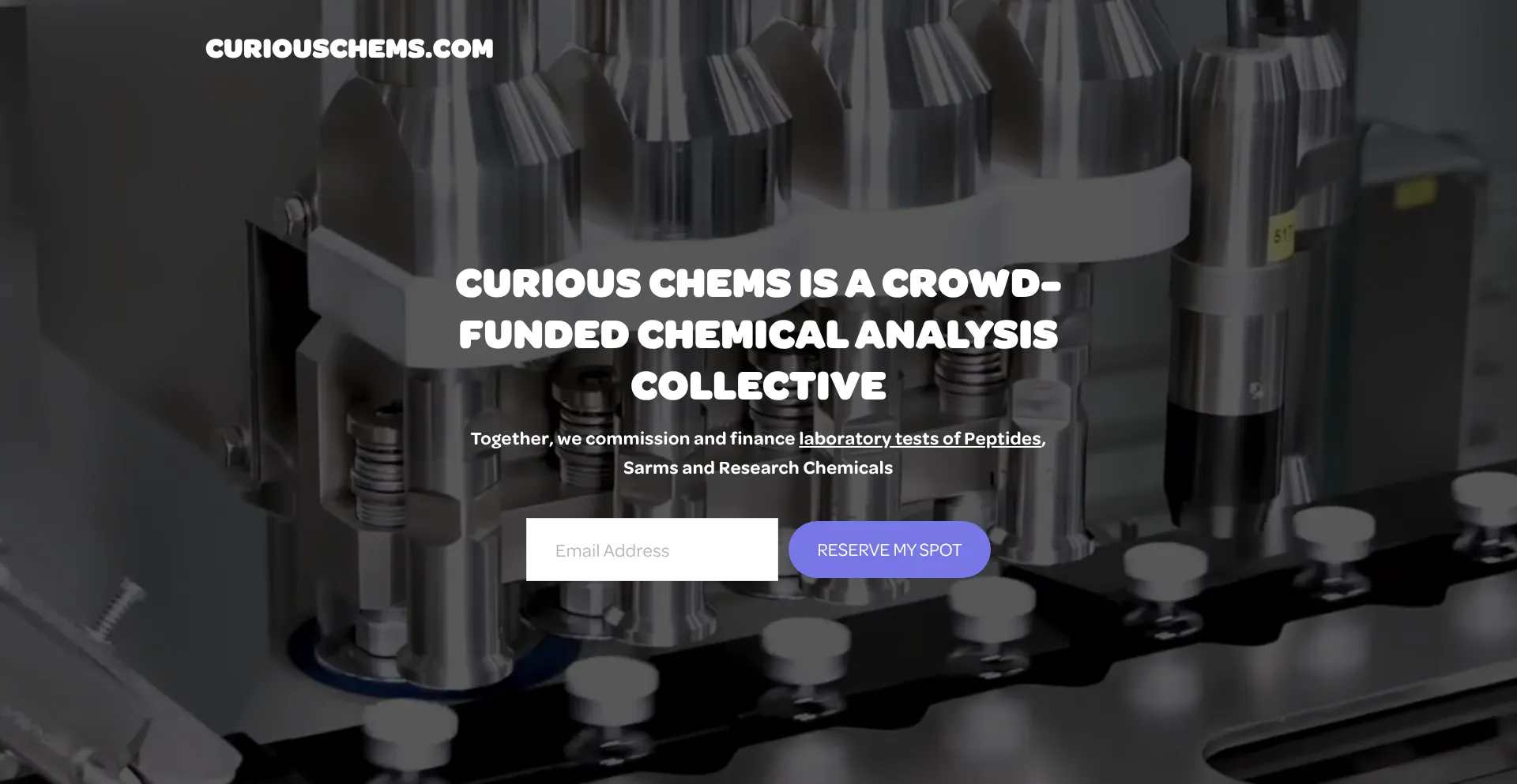 Website screenshot of Curiouschems.com