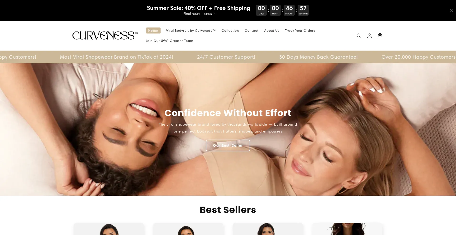 Website screenshot of Curveness.com