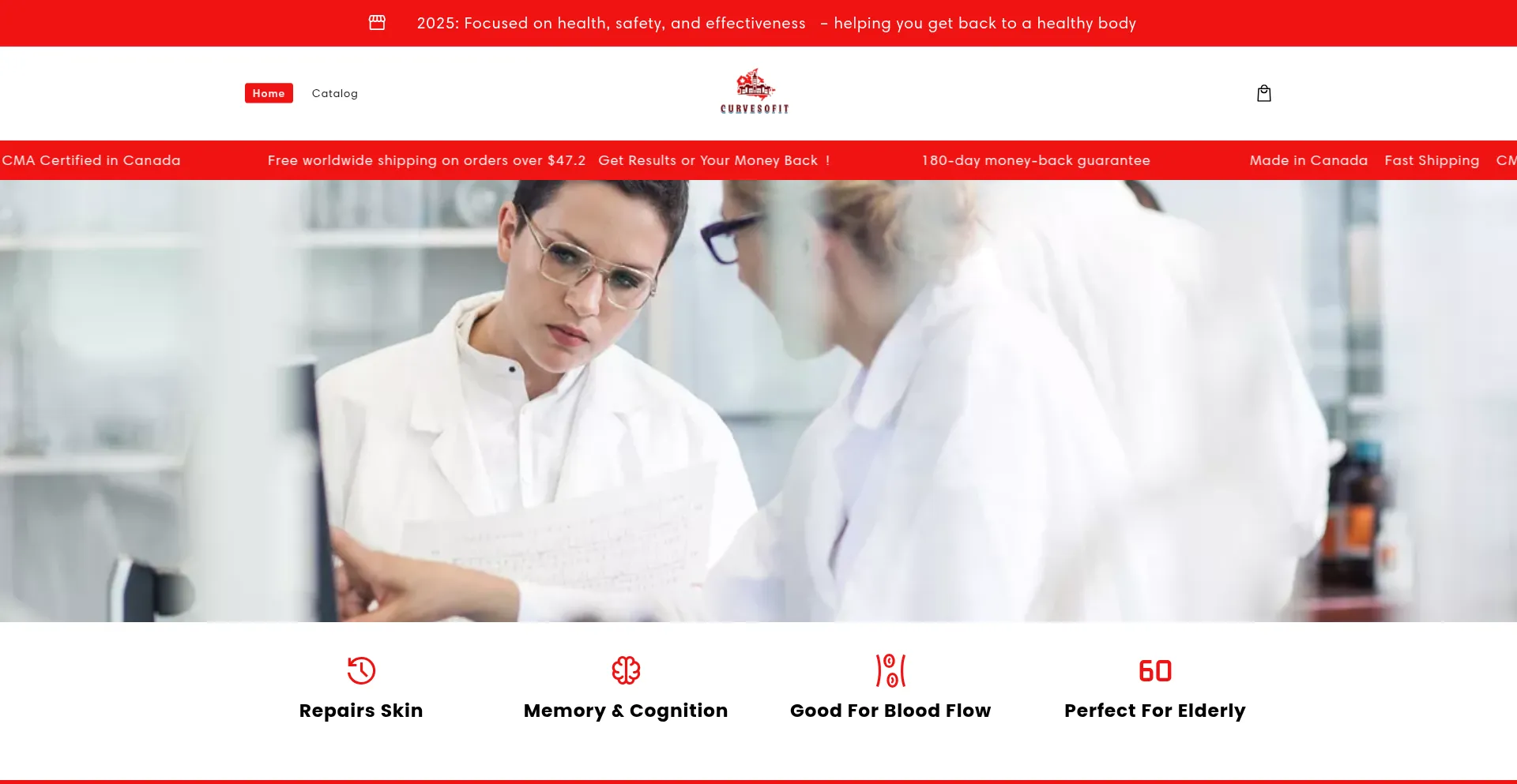 Website screenshot of Curvesofit.com