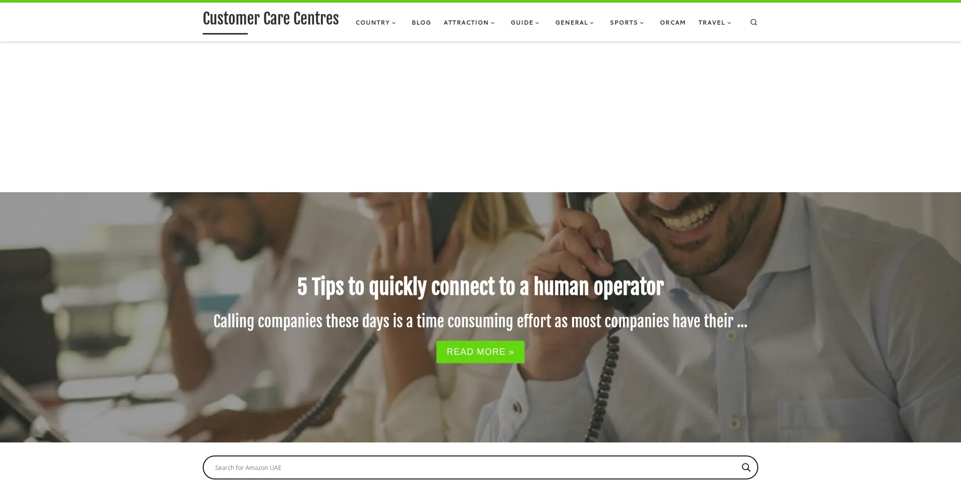 Website screenshot of Customercarecentres.com