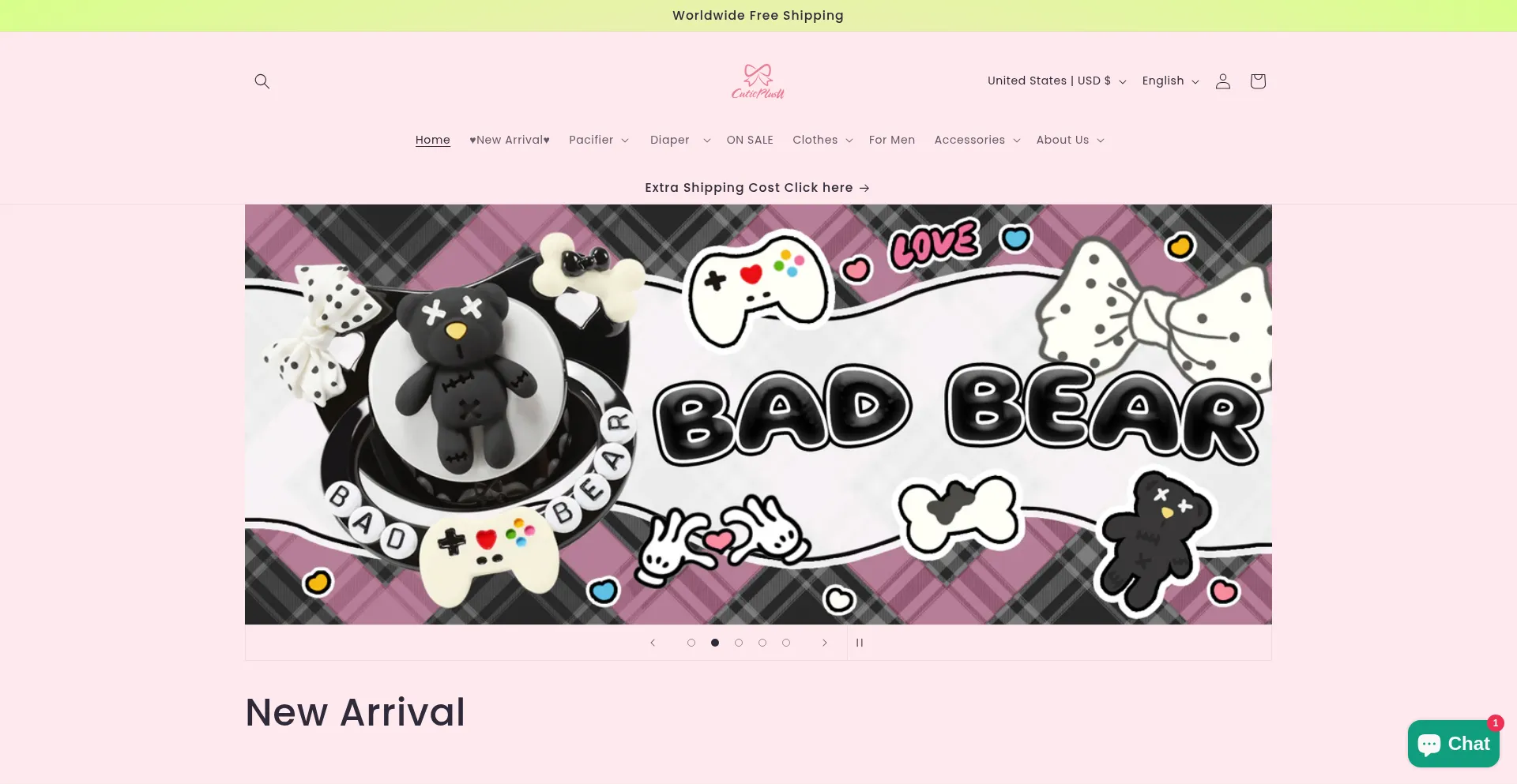 Website screenshot of Cutieplusu.com