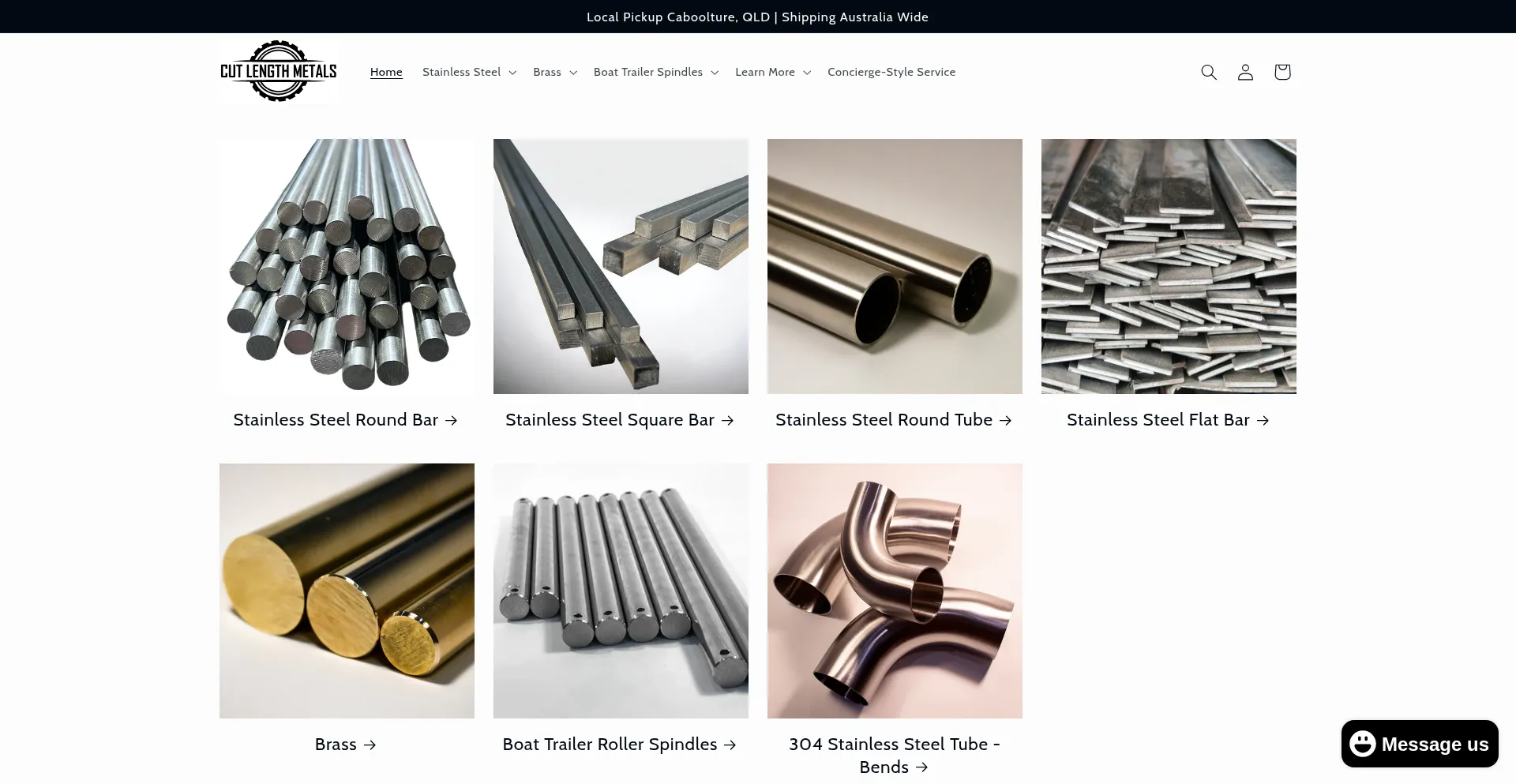 Website screenshot of Cutlengthmetals.com.au