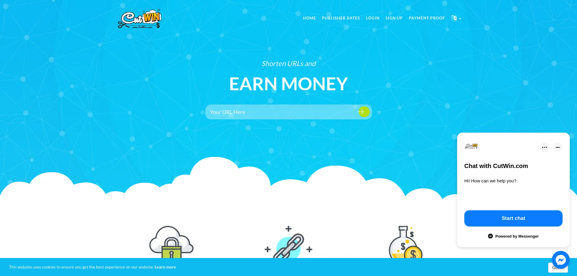 Website screenshot of Cutwin.com