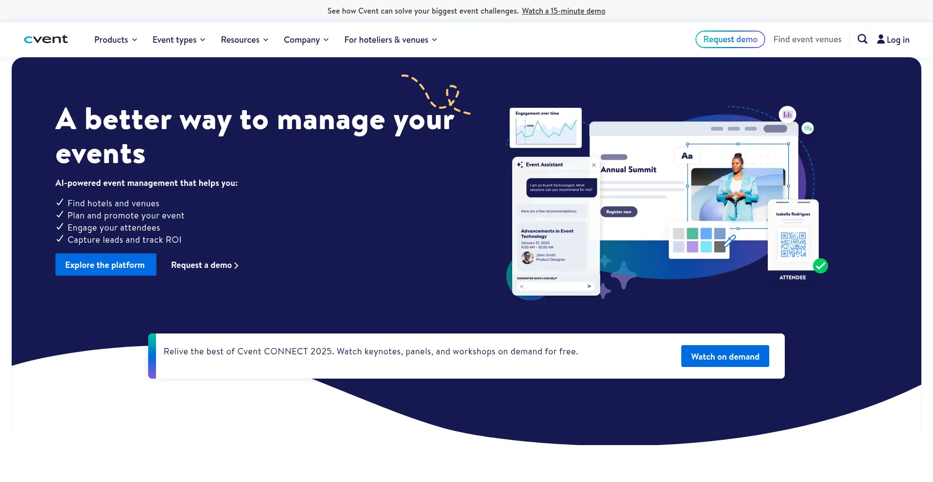 Website screenshot of Cventevents.com