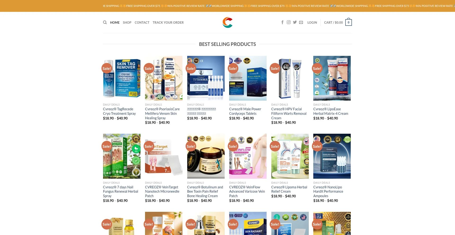 Website screenshot of Cvreoz.net