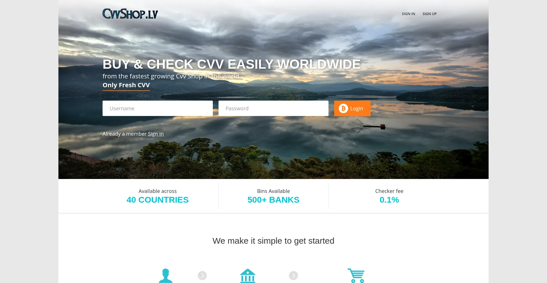Website screenshot of Cvvshop.lv