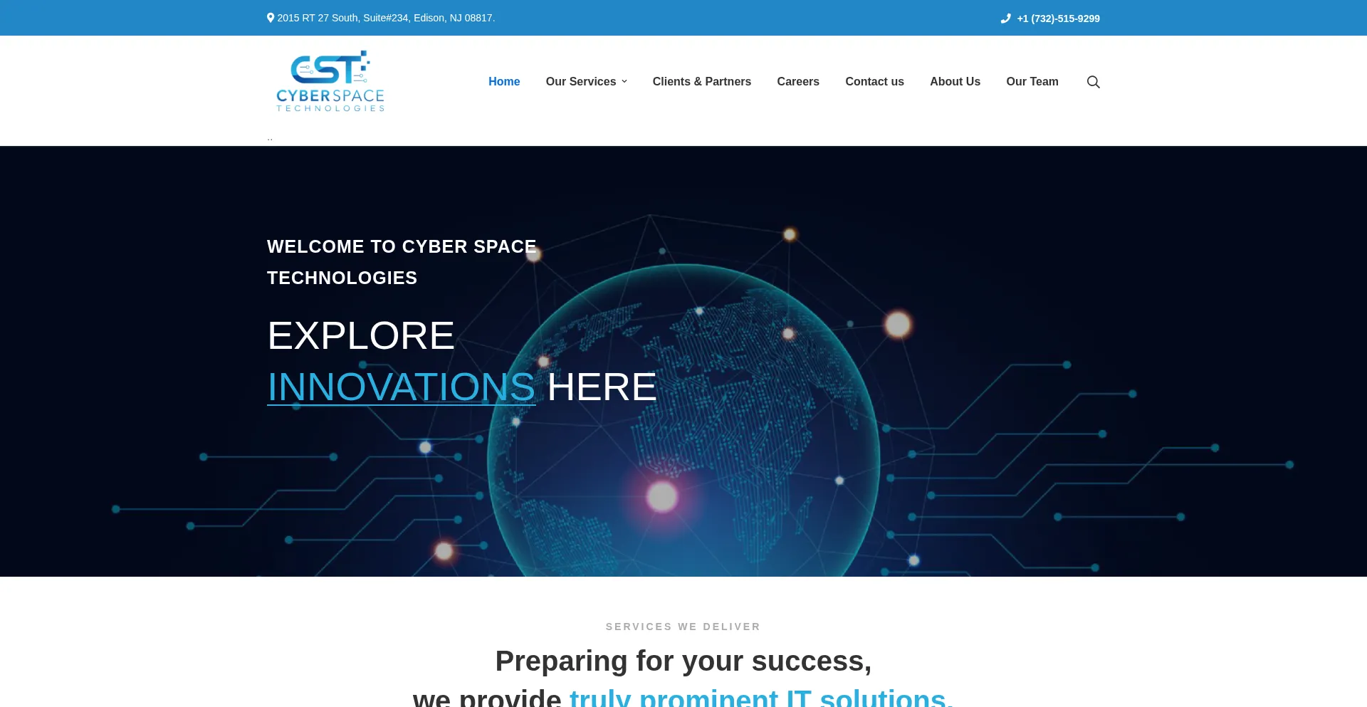 Website screenshot of Cyberspaceinc.com