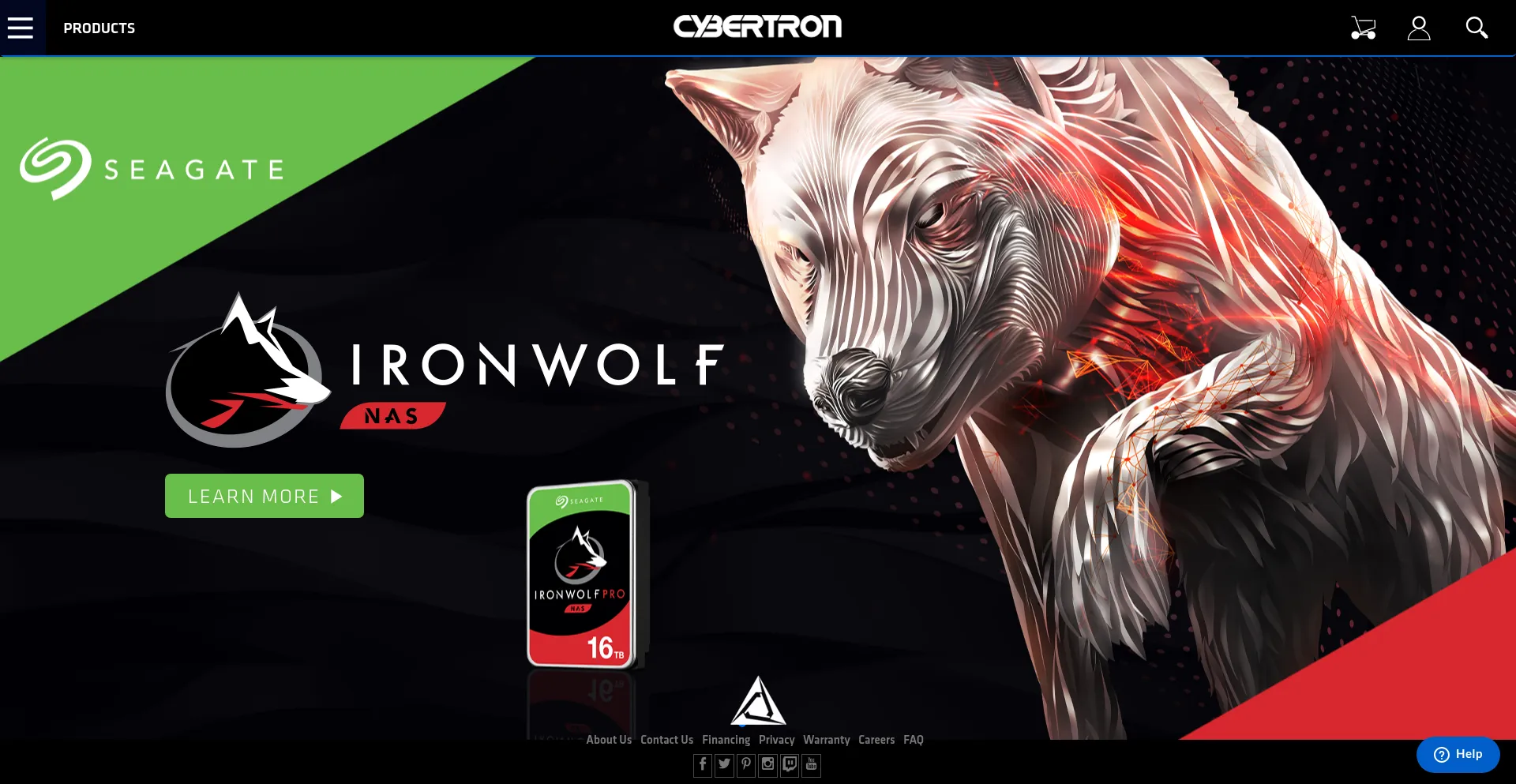 Website screenshot of Cybertron.com
