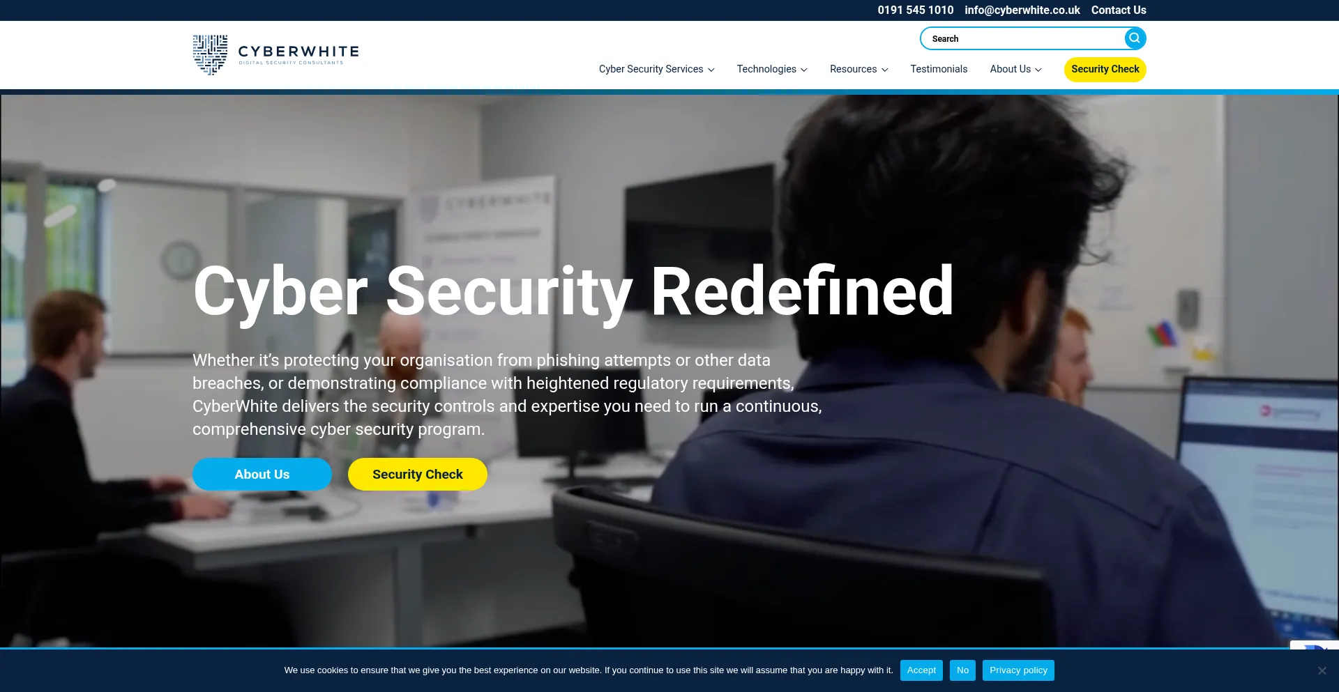Website screenshot of Cyberwhite.co.uk