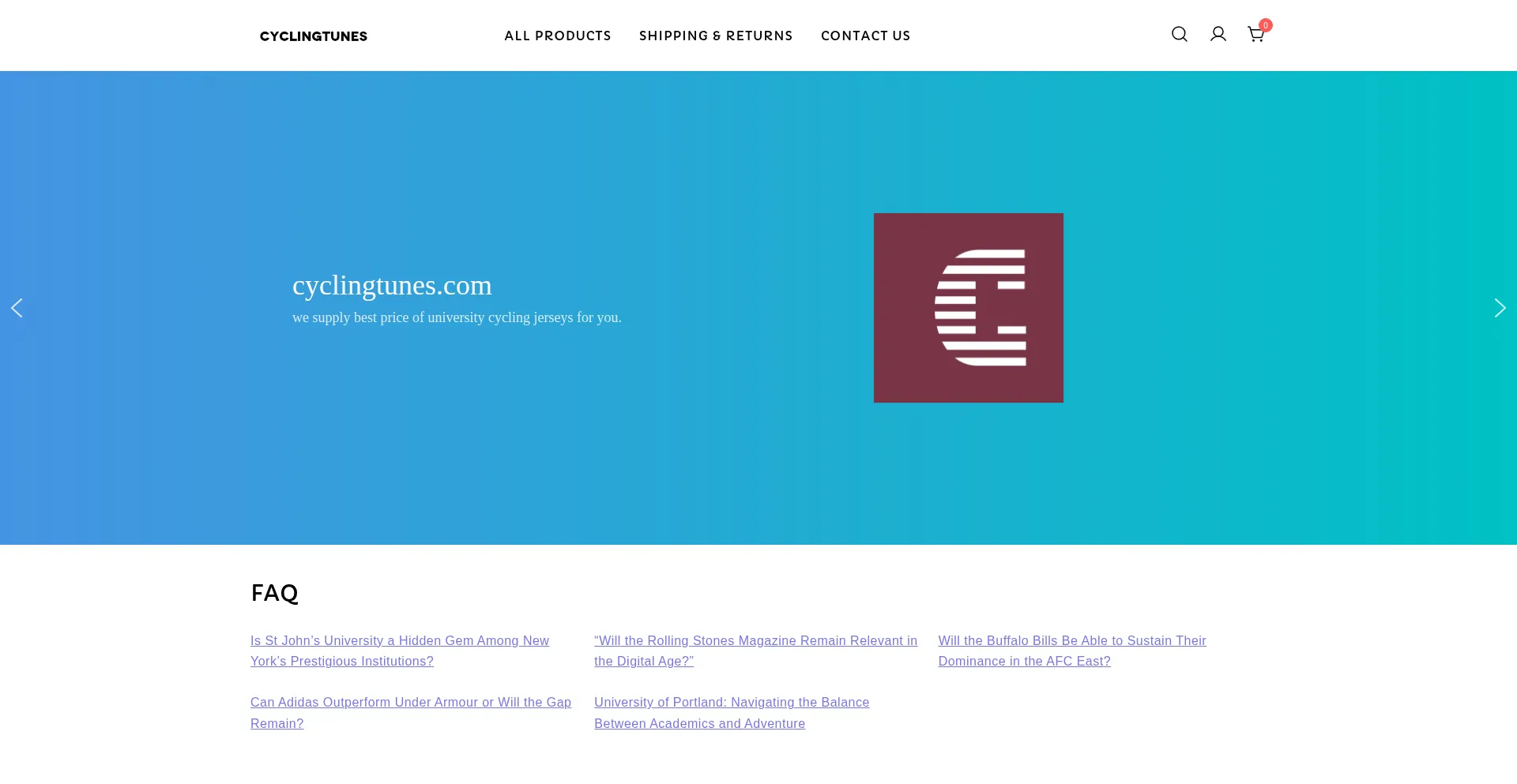Website screenshot of Cyclingtunes.com