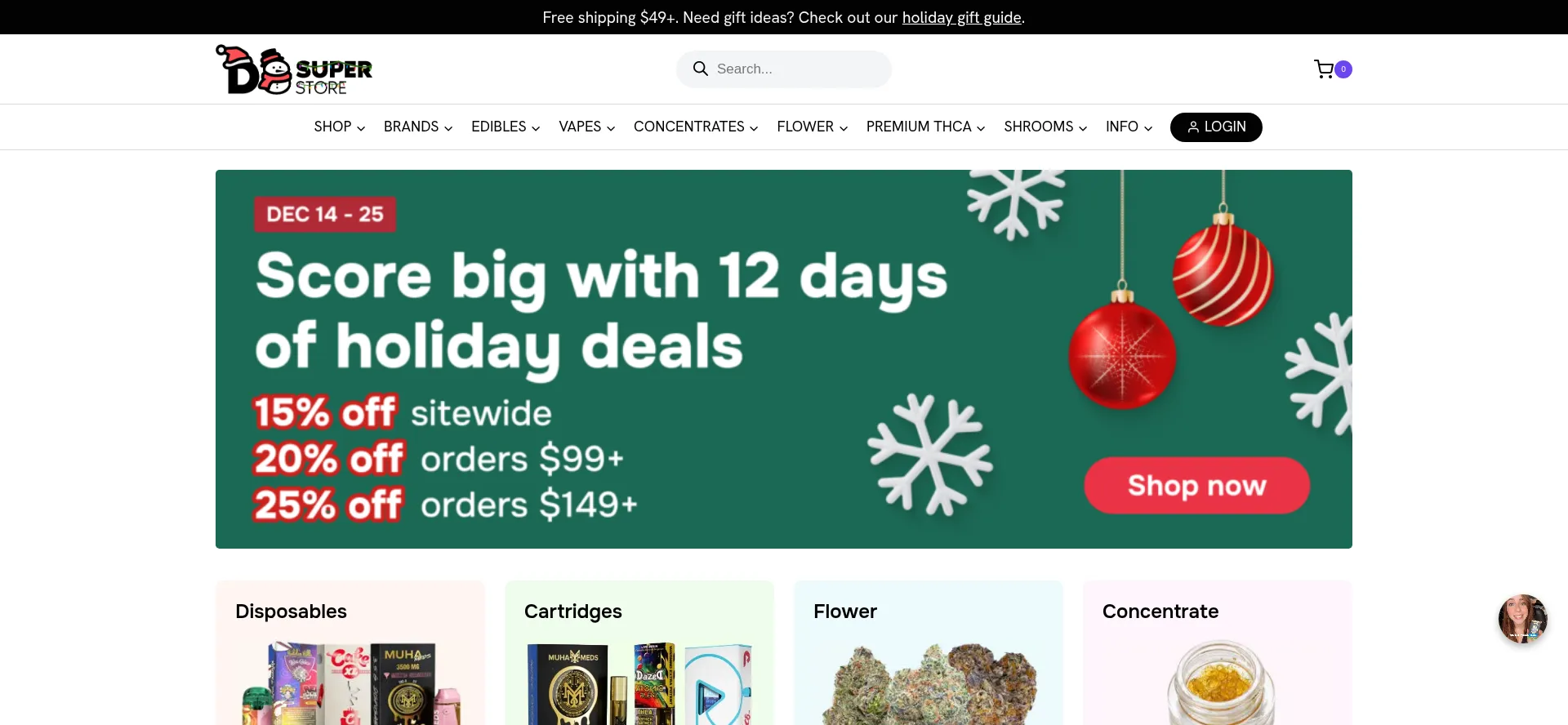 Website screenshot of D8superstore.com