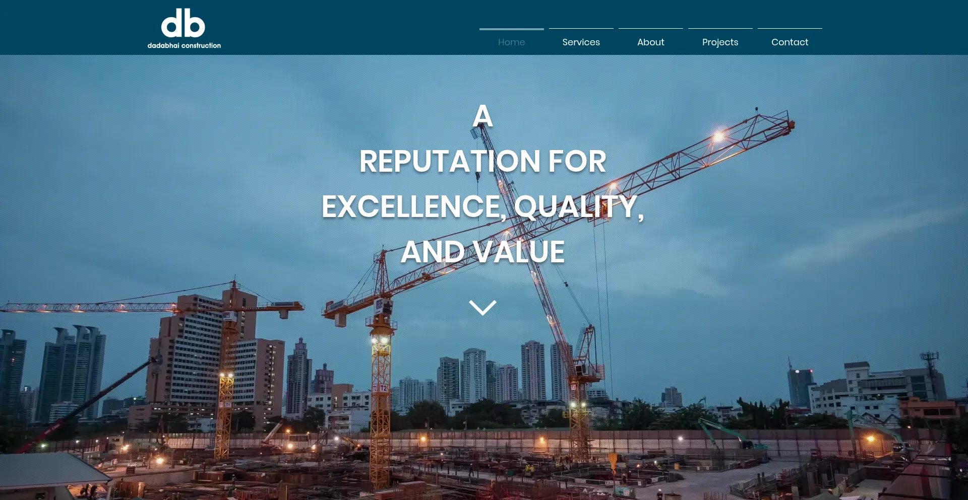 Website screenshot of Dadabhaiconstruction.com