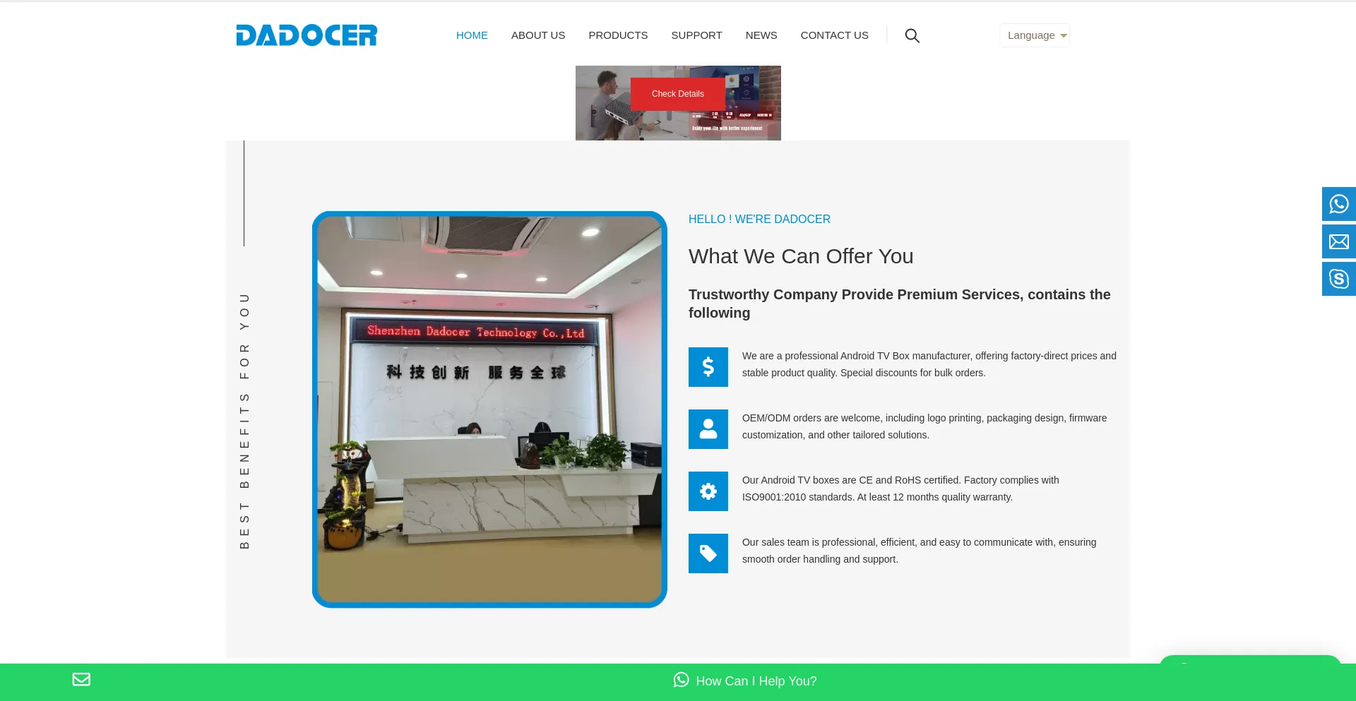Website screenshot of Dadocer.com