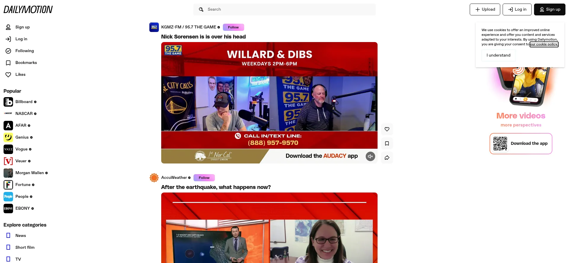Website screenshot of Dai.ly