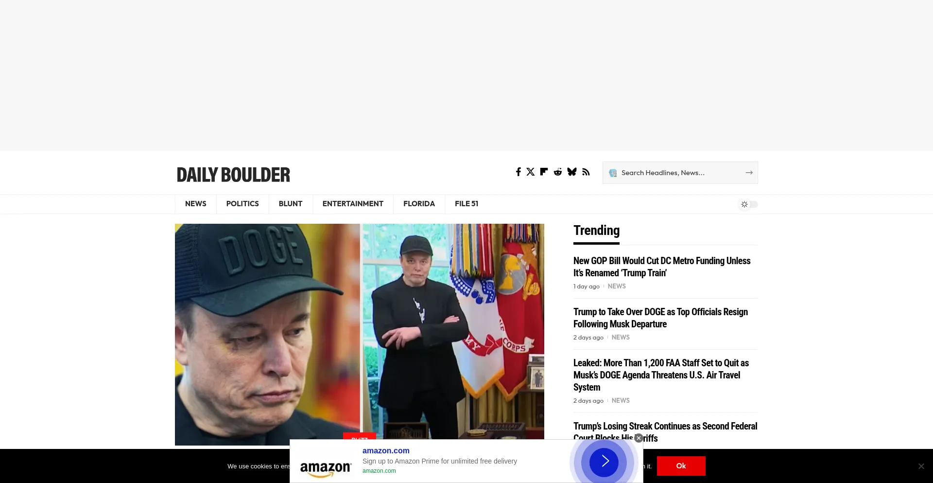 Website screenshot of Dailyboulder.com