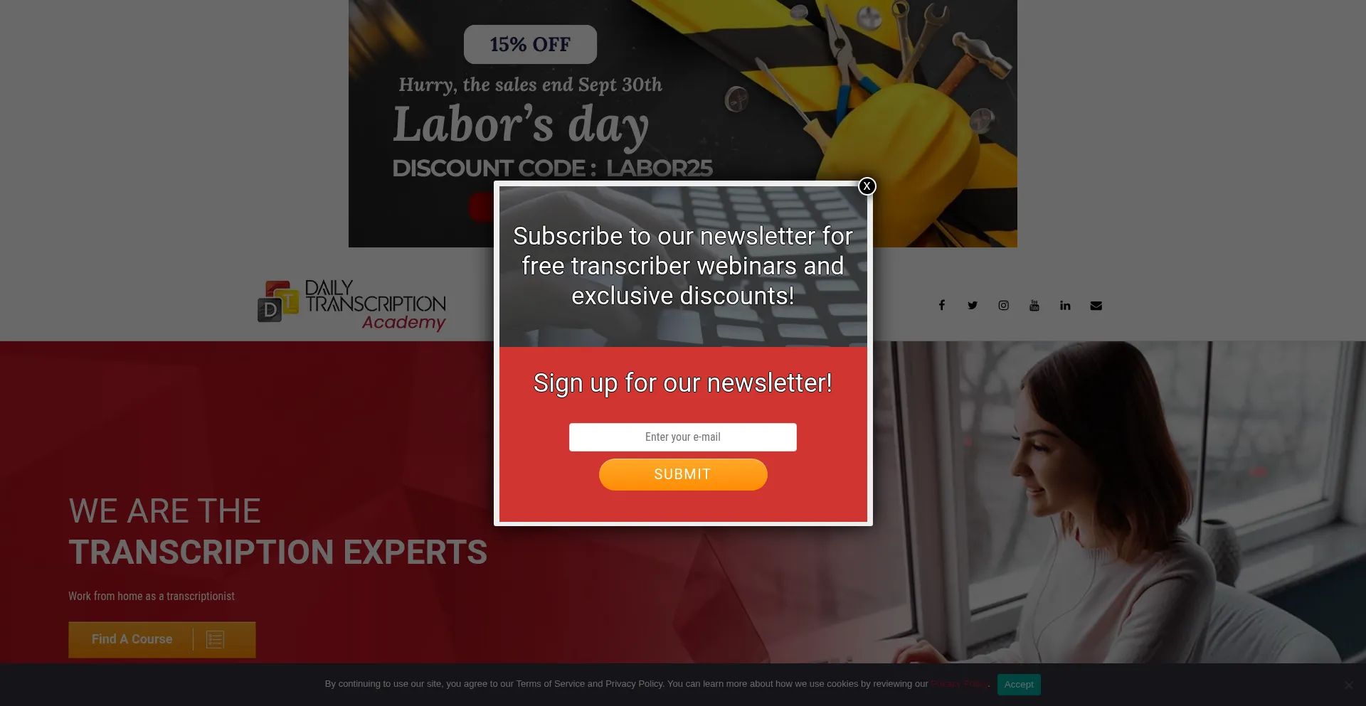 Website screenshot of Dailytrans.com