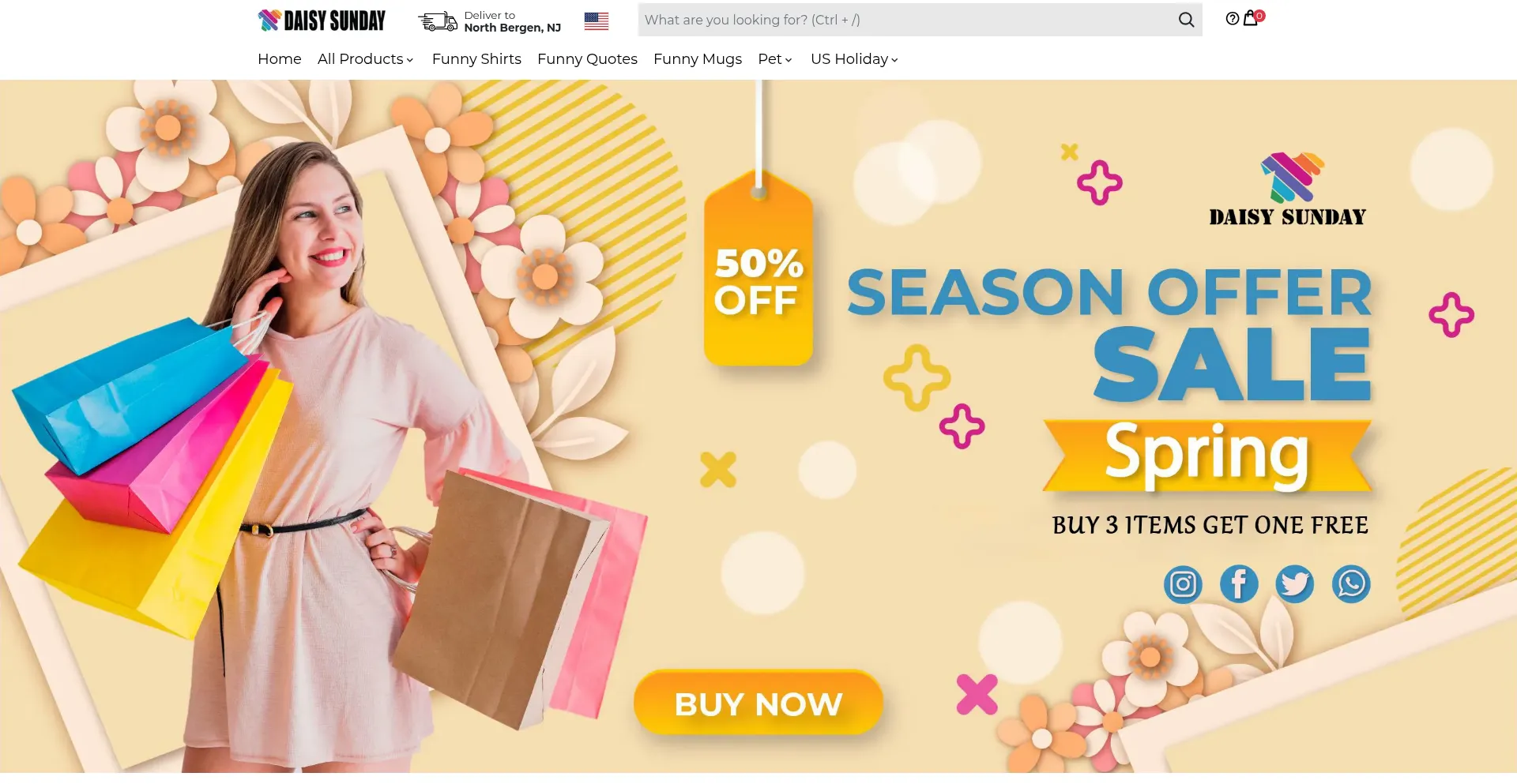 Website screenshot of Daisysunday.shop