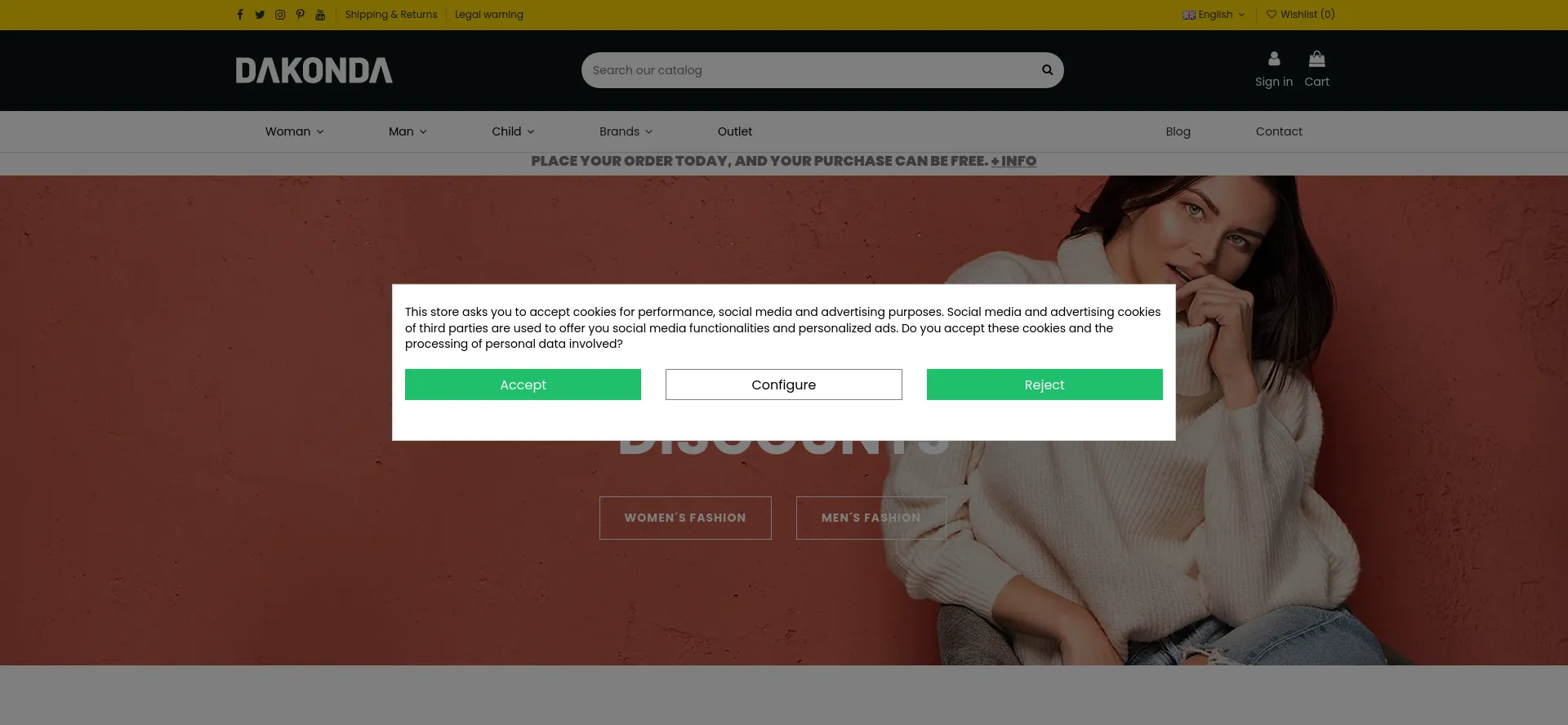 Website screenshot of Dakonda.com