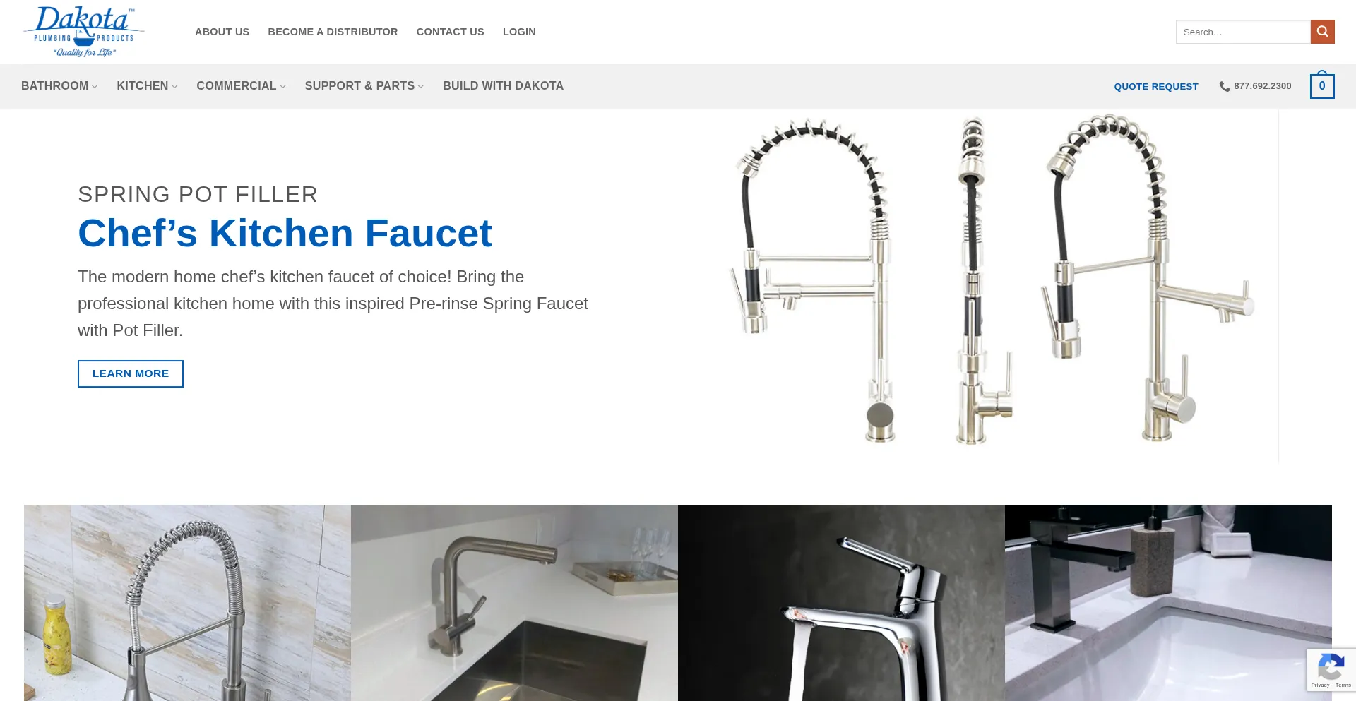 Website screenshot of Dakotasinks.com