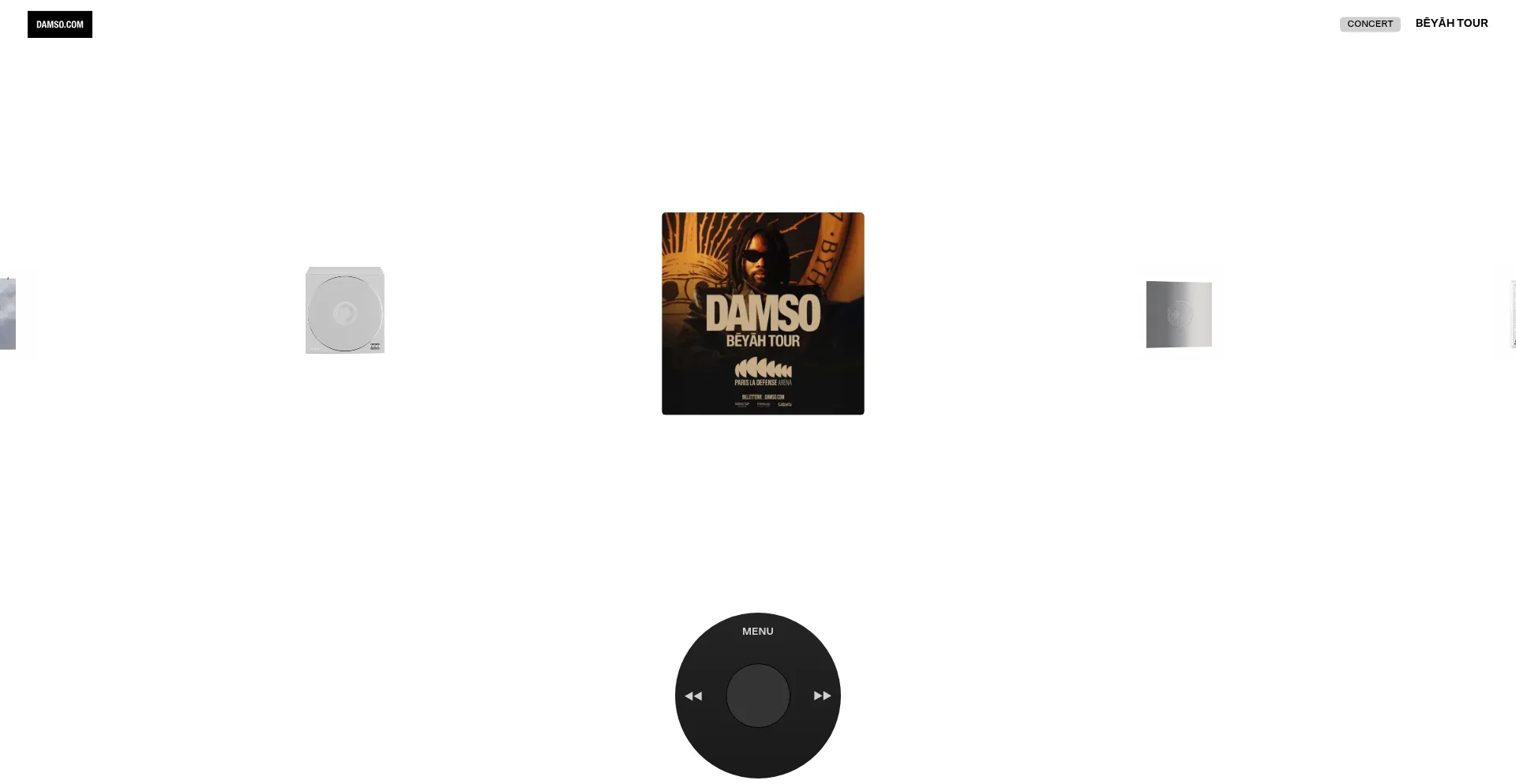 Website screenshot of Damso.com
