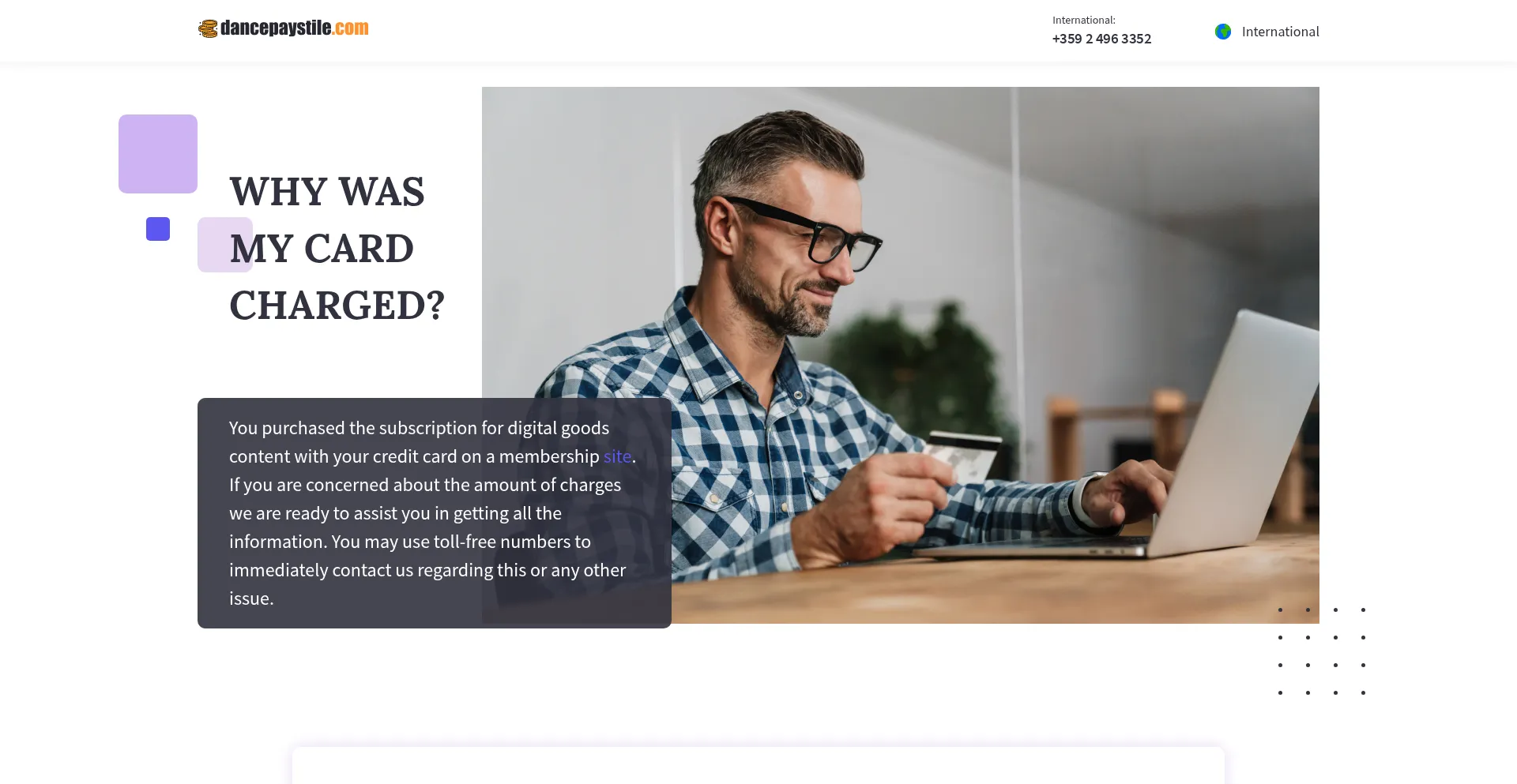 Website screenshot of Dancepaystile.com